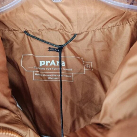 Prana Hellebore Down Puffer Vest Womens‎ Size X-Large Dark Ale Colorblock - Picture 3 of 8